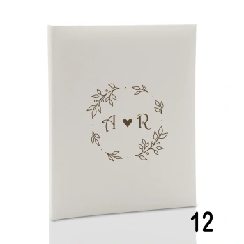 Album ślubny, wklejany, 40 kremowych stron, personalizowany, 12 wzorów do wyboru